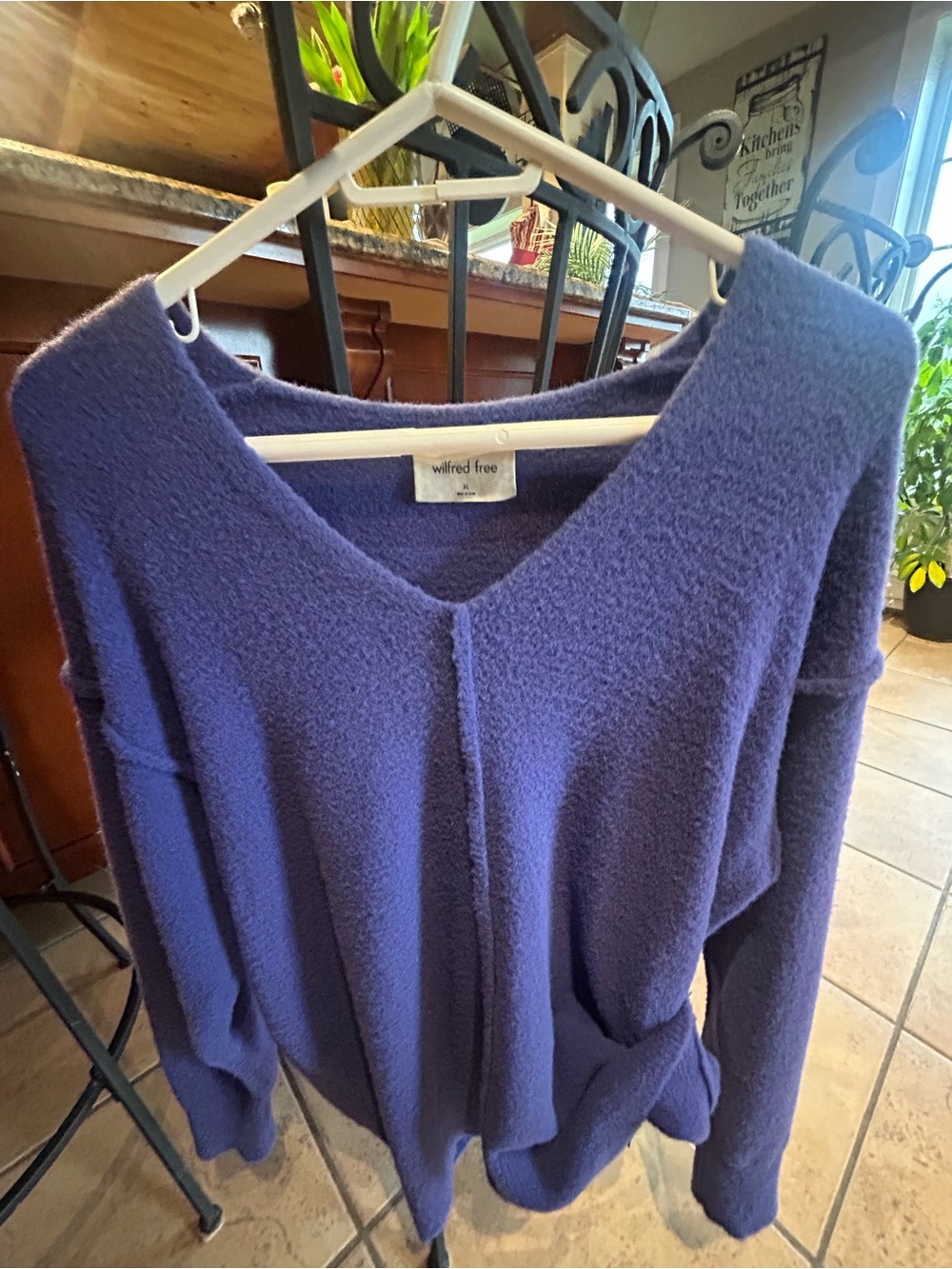 Wilfred Purple V-Neck Women's Sweater